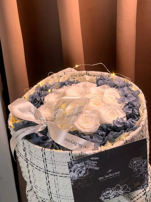 Million Roses in White | 12 Premium Roses | Round Blooms in Deluxe