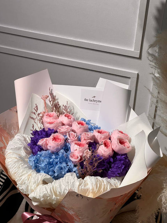 Snow Peony Blooms | Preserved Peony and Roses | Luxurious