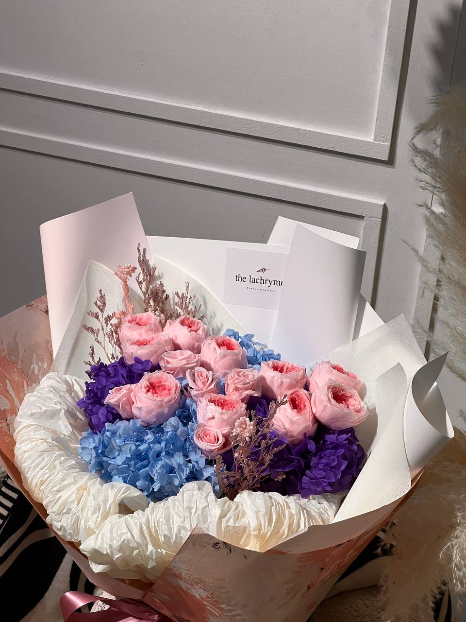 Snow Peony Blooms | Preserved Peony and Roses | Luxurious