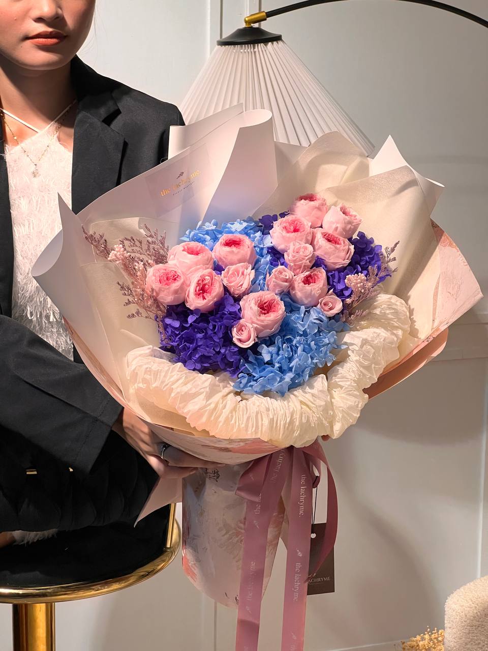 Snow Peony Blooms | Preserved Peony and Roses | Luxurious