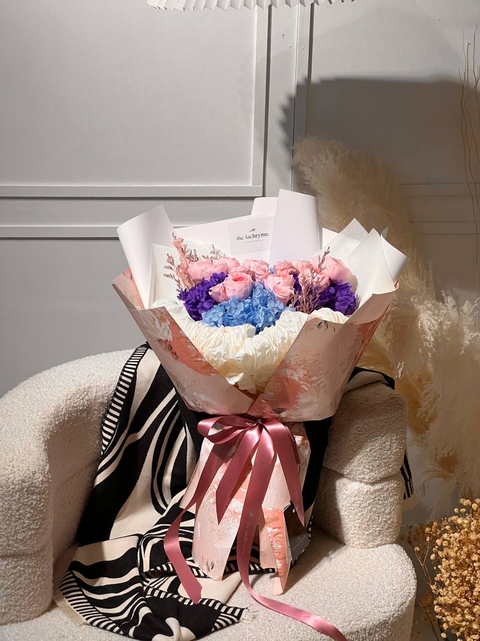 Snow Peony Blooms | Preserved Peony and Roses | Luxurious