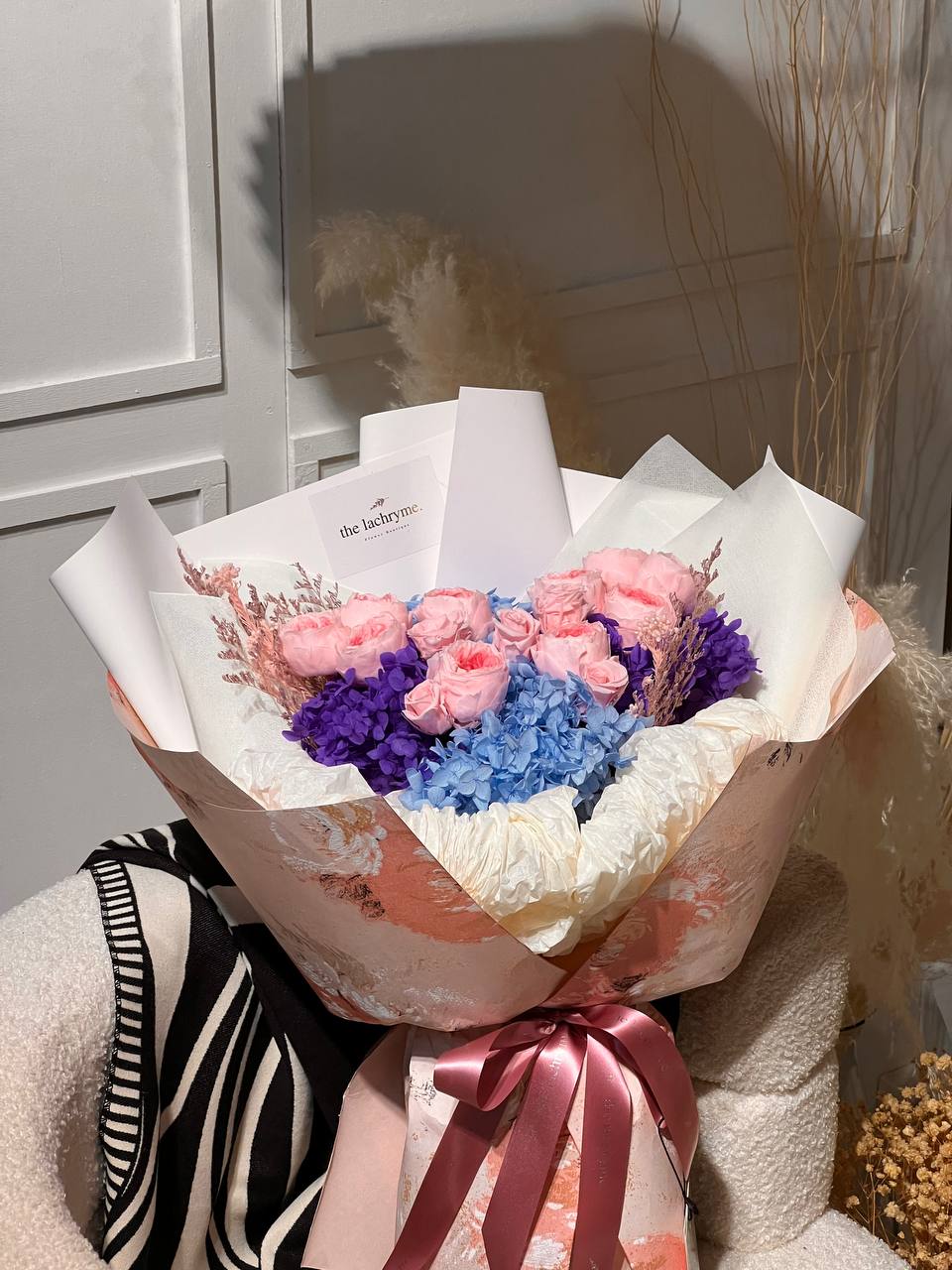 Snow Peony Blooms | Preserved Peony and Roses | Luxurious