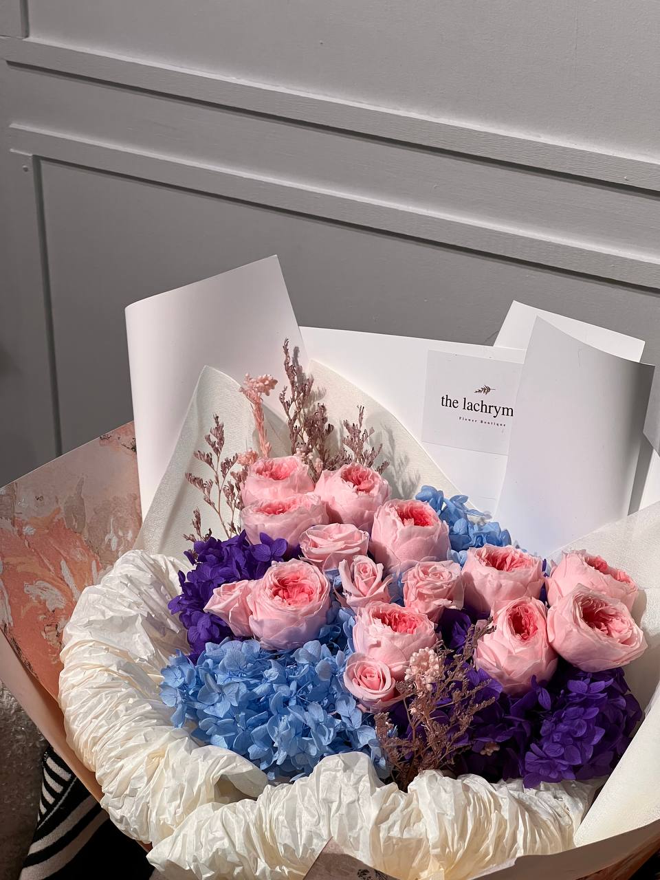 Snow Peony Blooms | Preserved Peony and Roses | Luxurious